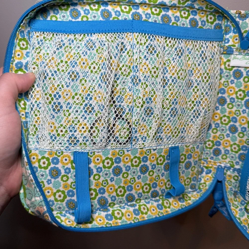 Vera Bradley English Meadow Floral Quilted Cotton Travel Tech Makeup Organizer